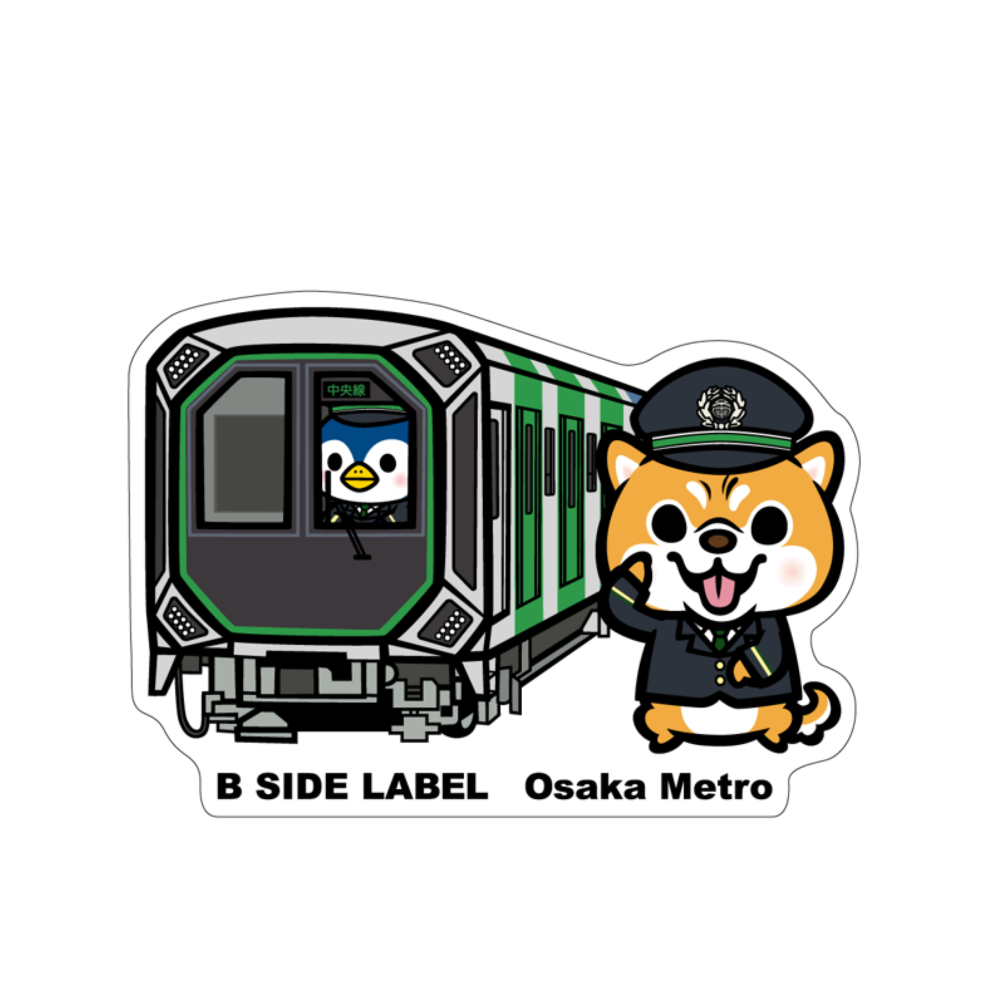 通常サイズ】B-SIDE LABEL コラボステッカー （アニマルと電車）