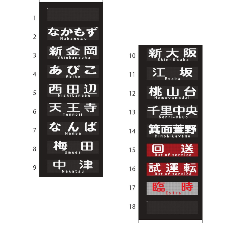 Osaka Metro ショップ ミニミニ方向幕（御堂筋線30000系） - 大阪